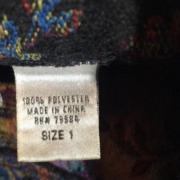 CHICO’S Boho Bohemian Minimalist Lagan Look Tapestry Jacket Rich Winter Coloring - Picture 15 of 16